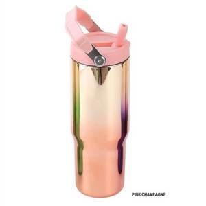 NEW 42POPS 30 oz stainless steel insulated tumbler in metallic champagne pink om